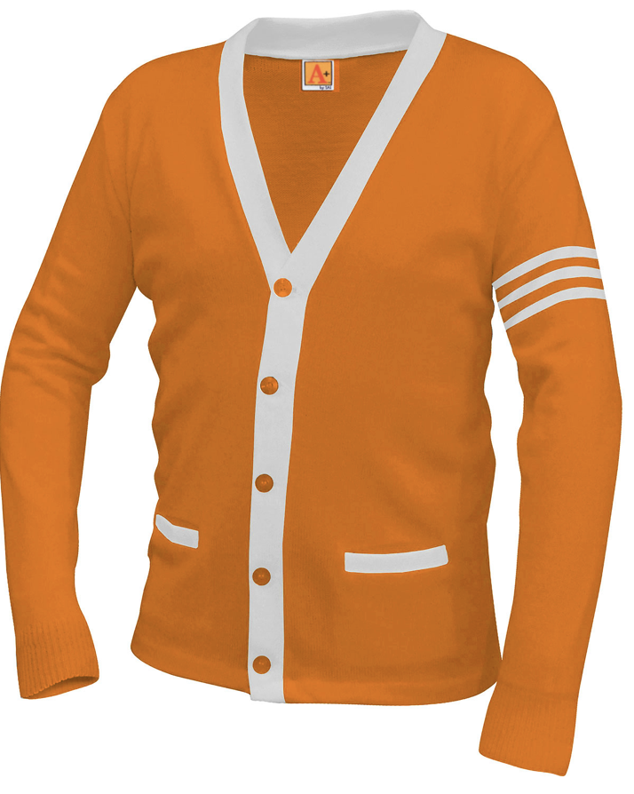 Orange/White Varsity cardigan